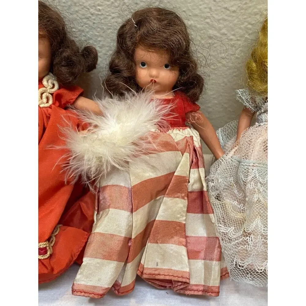 8 Vintage Lot 1940’s 50s Nancy Ann Storybook Dolls Bisque Hard Plastic